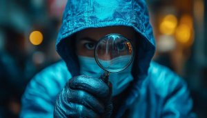 Masked Hooded Hacker Detective With Magnifying Glass HD Wallpaper
