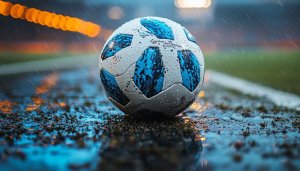 Wet Soccer Ball Mobile Wallpaper 4K Football Field Background Image