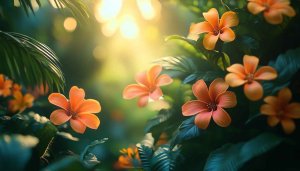 Orange Flower Garden HD Wallpaper, Free Tropical Flower Background