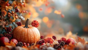 Autumn Pumpkin Apple Leaves Mobile Wallpaper 4K Desktop Backgrounds