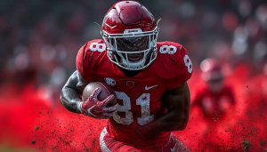 Alabama Crimson Tide Football Player Action 4K Desktop Wallpaper