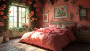 Floral Cottagecore Bedroom Wallpaper 4K, Free Aesthetic Background