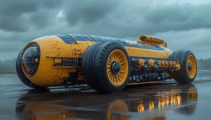 Futuristic Yellow Racecar Mobile Wallpaper | Free High-Resolution Background