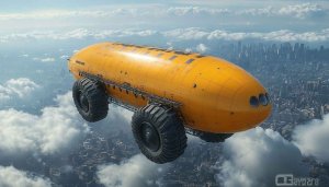 Steampunk Airship Mobile Wallpaper, Fantasy Cityscape 4K Desktop Background