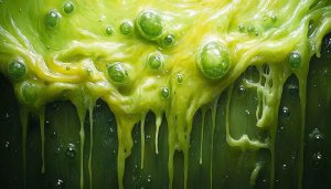 Green Slime Goo Aesthetic Wallpaper 4K - Toxic Ooze Background