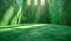 Green Minimalist Room 4K Desktop Wallpaper Nature Inspired Background