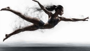 Dynamic Leotard Woman Leaping 4K Mobile Phone Wallpaper Free