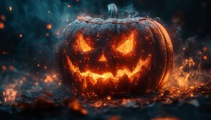 Halloween Pumpkin Carving Glowing Mobile Wallpaper 4K Desktop Background