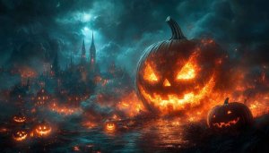 Spooky Halloween Jack O Lantern 4K Desktop Background Wallpaper