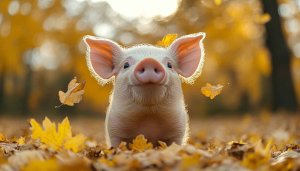 Cute Piglet Autumn Wallpaper for Desktop, Mobile Backgrounds Free