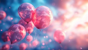 Celebration Pink Balloons Party Mobile Wallpaper, Festive 4K Desktop Background