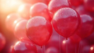 Red Balloons Party Celebration 4K Desktop Background Mobile Wallpaper