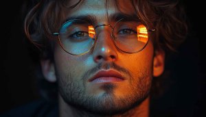 Man with Glasses Reflection Portrait Style HD Mobile Wallpaper