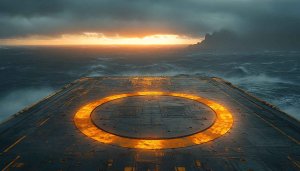 Ocean Helipad Background 4K Desktop Wallpaper Sea Storm View