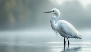 Elegant White Egret Bird 4K Desktop Wallpaper Free