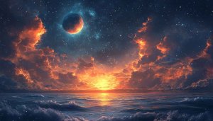 Ocean Sunset Planet Sky 4K Desktop Background Mobile Wallpaper