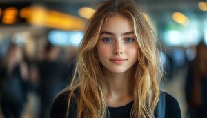 Beautiful Blonde Woman Portrait Mobile Wallpaper, Blue Eyes HD