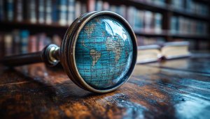 Antique Globe Magnifying Glass Library Books Desktop Wallpaper Background