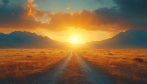Golden Sunset Field 4K Wallpaper Scenic Landscape Desktop Background