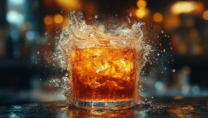 Whiskey Splash 4K Wallpaper, Cocktail Drink Desktop Background HD