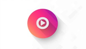 Play Button Pink Gradient Mobile Wallpaper for Free