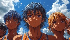 Anime Basketball Team Mobile Wallpaper, Manga Art Phone Background