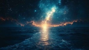 Ocean Galaxy 4K Desktop Background - Free Starry Night Wallpaper
