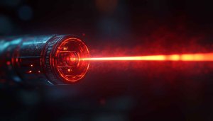 Red Laser Beam 4K Desktop Background | Futuristic Sci-Fi Wallpaper