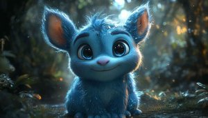 Cute Blue Monster Wallpaper, Fantasy Creature 4K Desktop Background