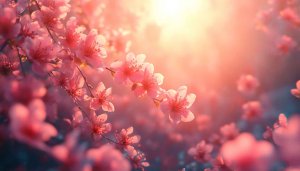 Pink Blossom Flowers Bokeh 4K Desktop Mobile Wallpaper Background