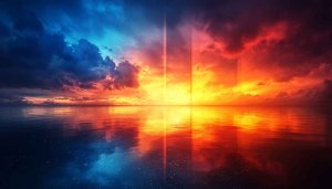 Ocean Skyfire 4K Desktop Backgrounds, Free Mobile Wallpaper