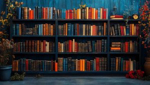 Vintage Bookshelf Wallpaper Aesthetic Mobile Background Full HD
