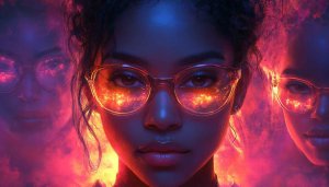 Zendaya-Inspired Neon Portrait Art - 4K Desktop Mobile Wallpaper