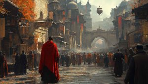 Asian Cityscape Crowd Scene 4K Desktop Wallpaper for Free