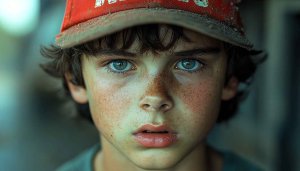 Freckled Face Boy Portrait Mobile Wallpaper Aesthetic Background