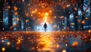 Autumn Rain Falling Leaves UHD Wallpaper For Desktop Mobile Background