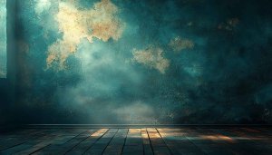 Grunge Teal Texture 4K Desktop Background, Artistic Room Space Wallpaper