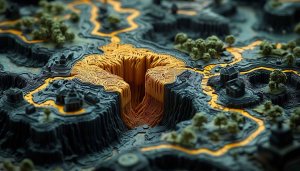 Abstract Topographic Map 4K Desktop Background - Artistic Terrain Wallpaper