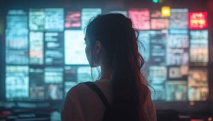 Hacker Girl Computer Screen 4K Desktop Wallpaper Free Mobile Background