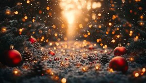 Sparkling Christmas Ornaments 4K Desktop Background Holiday Season Wallpaper
