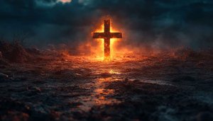 Glowing Cross 4K Wallpaper for Desktop and Mobile Background