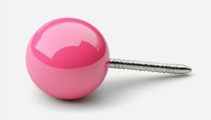 Shiny Pink Ball with Screw 4K Desktop Wallpaper Background