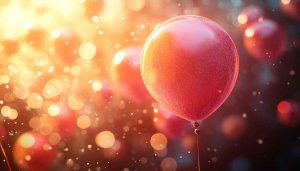 Red Balloons Bokeh Lights Mobile Background for Party Celebration Wallpaper