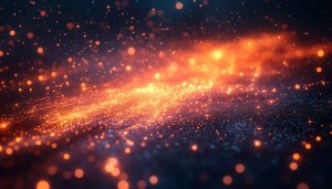 Fiery Particle Explosion 4K Desktop Wallpaper - Orange Spark Background