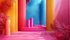 Colorful Column Art Mobile Wallpaper, Free Aesthetic 4K Desktop Background