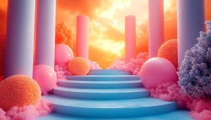 Pastel Dreamscape Art 4K Desktop Background Abstract Aesthetic Wallpaper