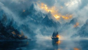 Sailboat Mountain Lake Scenery 4K Desktop Wallpaper Free Background