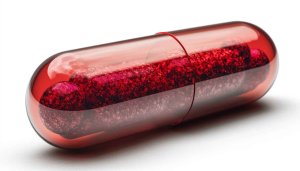 Red Capsule Pill Close-Up Mobile Wallpaper Pharmaceutical Concept
