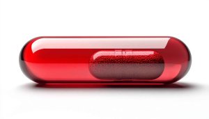 Red Medicine Capsule Macro Photography - 4K Desktop Background