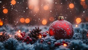 Christmas Ornament 4K Wallpaper Winter Holiday Festive Background